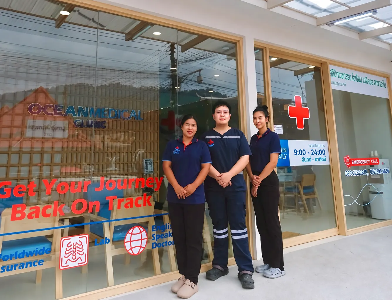 The Ocean Medical Clinic team outside the Lamai clinic on Koh Samui